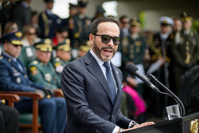 August 26, 2026, Bogota, Bogota D.C, Colombia: Colombian president Abelardo De La Espriella takes part during an event announcing the new military chiefs for his government at the Jose Maria Cordova Military Cadets Academy in Bogota, Colombia August 26, 2