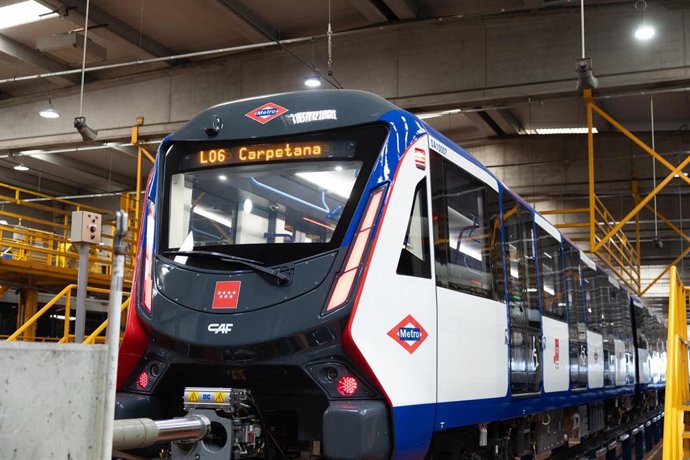 Archivo - Primer tren automático que prestará servicio en la Línea 6 de Metro, en el Depósito de Cuatro Vientos, a 13 de julio de 2026, en Madrid (España). 