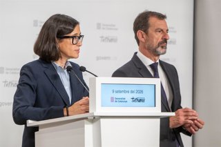 La consellera d'Interior, Núria Parlon, i l'ex-director general dels Mossos, Josep Lluís Trapero