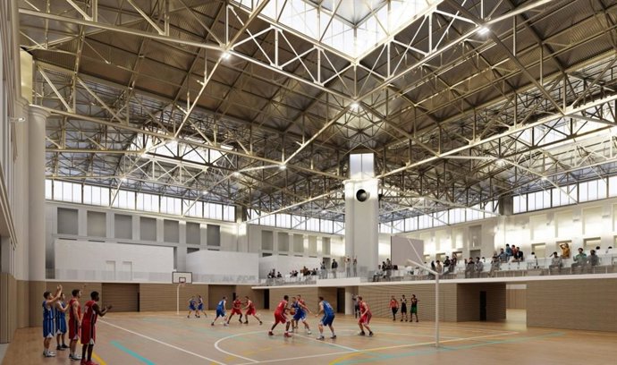 Imagen virtual del futuro polideportivo.