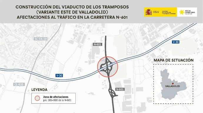 Los nuevos cortes de tráfico por las obras del viaducto de Los Tramposos comenzarán el 14 de septiembre.