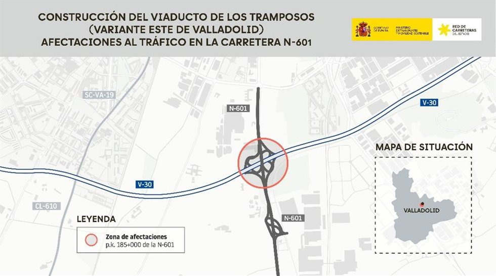 Los nuevos cortes de tráfico por las obras del viaducto de Los Tramposos comenzarán el 14 de septiembre.