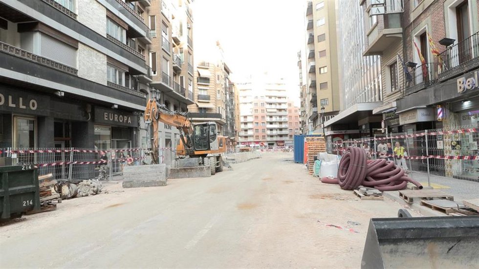 Obras de la calle Coso de Zaragoza