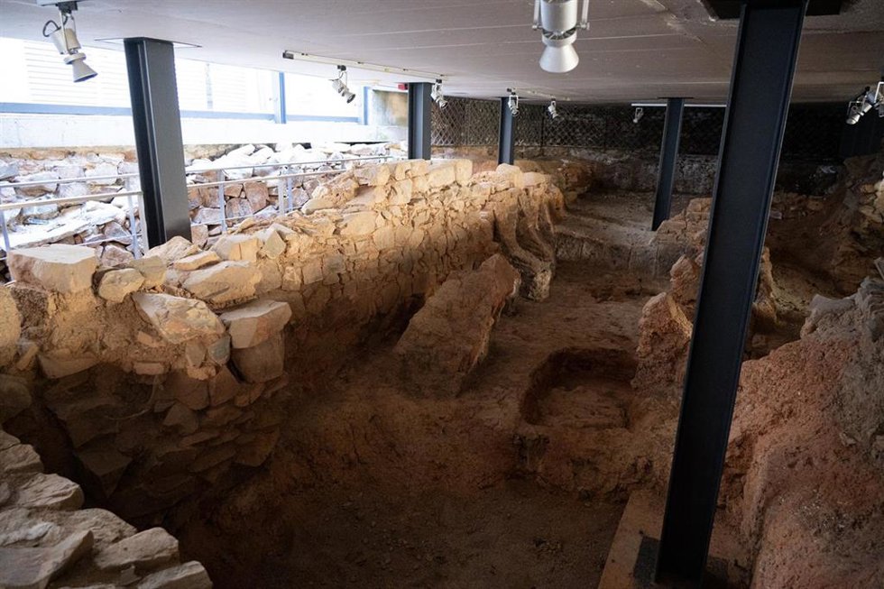 Restos romano en el Palacio de Mayoralgo de Cáceres