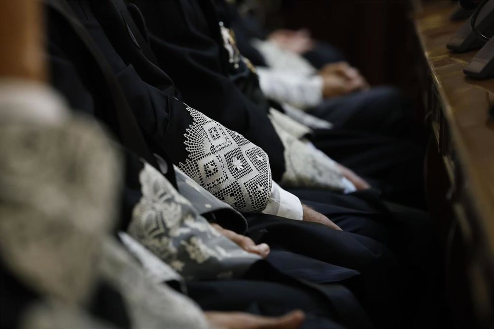 Un grupo de jueces durante el acto de apertura del Año Judicial, en el Tribunal Supremo este jueves.-POOL