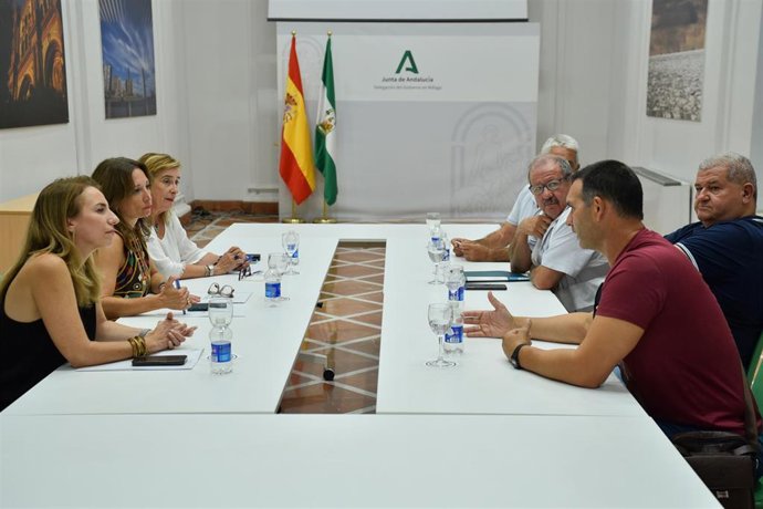 La delegada de Gobierno de la Junta de Andalucía en Málaga, Patricia Navarro, en una reunión con miembros de la Plataforma Sanitaria 'Zona Norte de Antequera'.