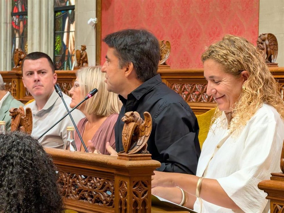 Consellers de MÉS per Mallorca en el pleno del Consell de Mallorca, de este jueves, 10 de septiembre de 2026.