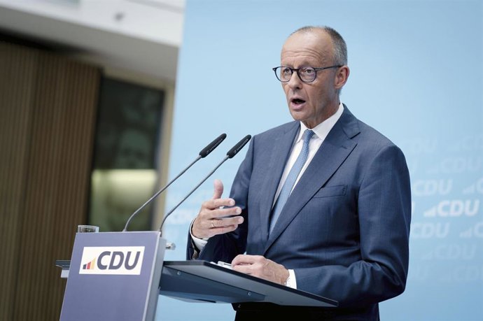 El canciller alemán, Friedrich Merz, en rueda de prensa. 