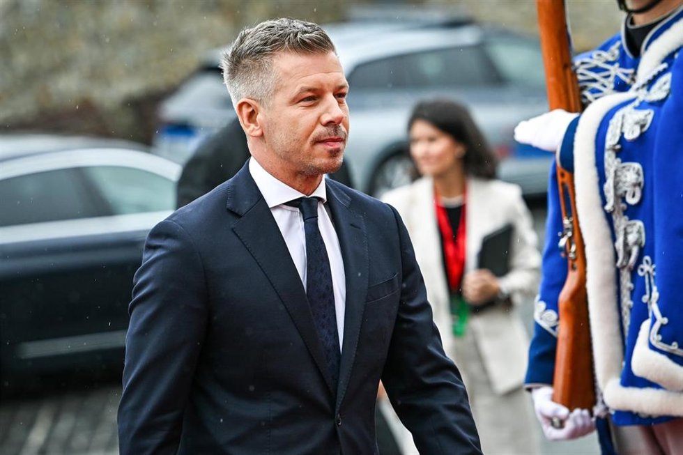 El primer ministro de Hungría, Peter Magyar, en un acto en Eslovaquia. 