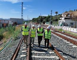 Archivo - Santano y Paneque durante la visita de obras