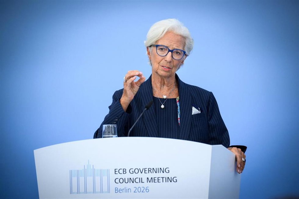 La presidenta del Banco Central Europeo (BCE), Christine Lagarde, tras la última reunión de la entidad en Berlín (Alemania)