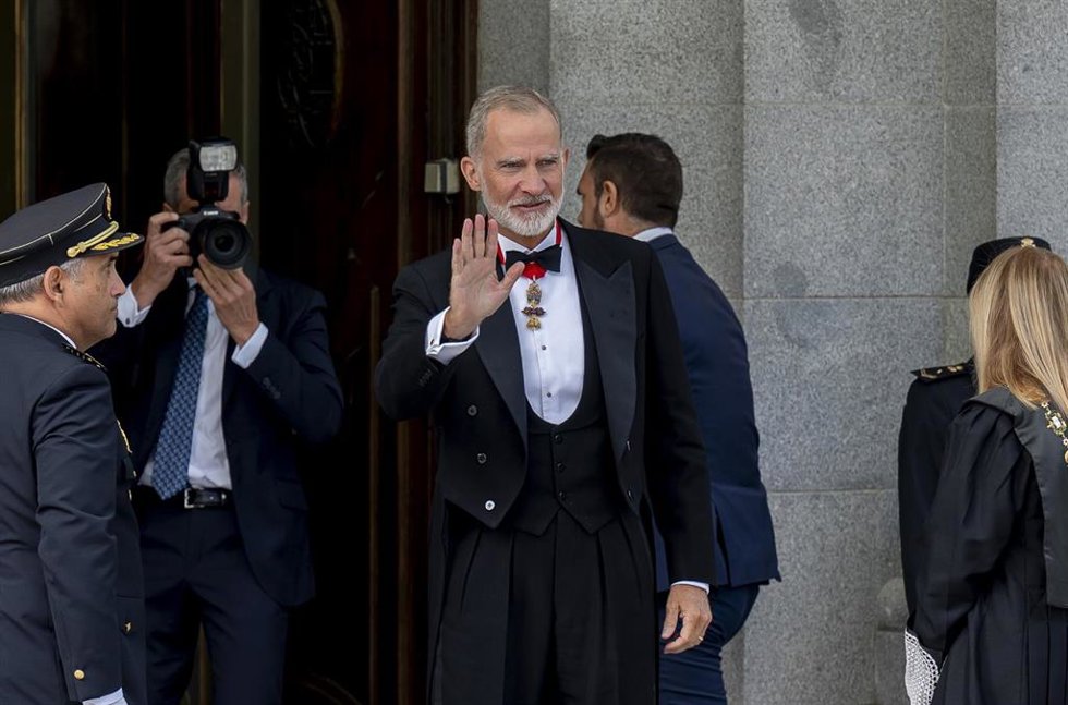 El Rey Felipe VI a su llegada al acto solemne de apertura del año judicial 2026-2027
