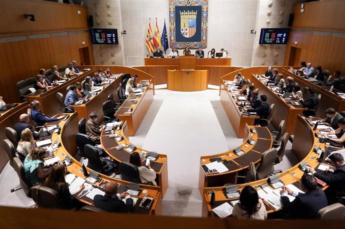 Sesión plenaria de las Cortes de Aragón.
