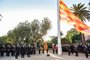 La izada de la senyera en el Parlament con Illa, Rull y Collboni abre los actos de la Diada