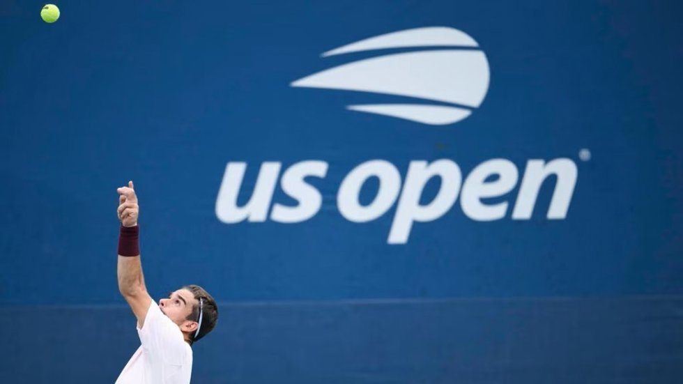 El tenista español Martín de la Puente durante el US Open 2026
