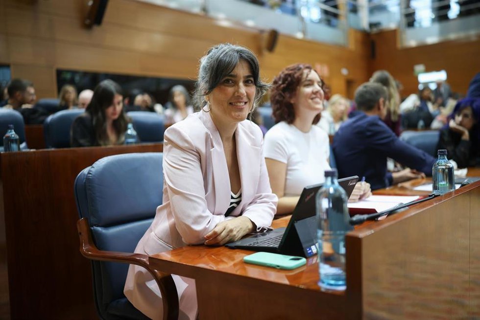 La portavoz de Más Madrid en la Asamblea de Madrid, Manuela Bergerot, durante el debate sobre el Estado de la Región en la Asamblea de Madrid, a 10 de septiembre de 2026, en Madrid (España). La presidenta de la Comunidad de Madrid, Isabel Díaz Ayuso, reiv