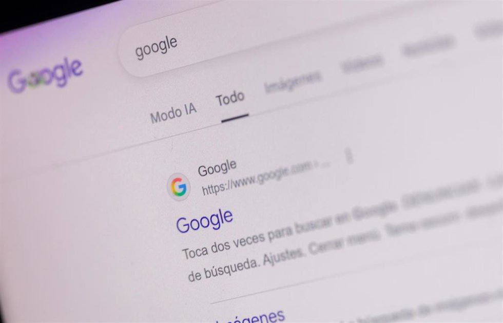 Archivo - El buscador de Google en una pantalla, a 7 de julio de 2026, en Madrid (España).