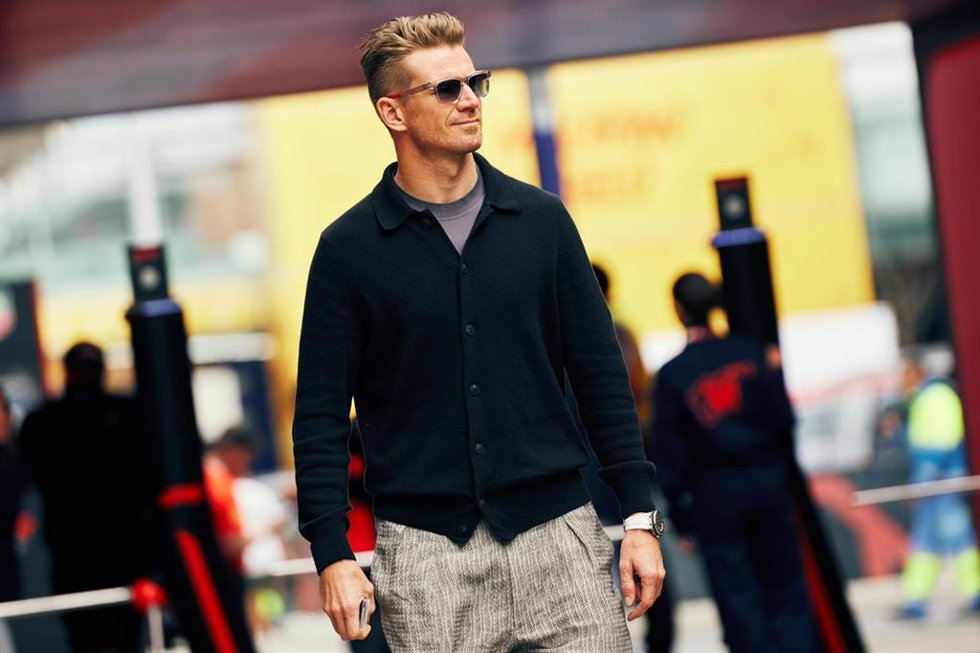 Nico Hülkenberg of Germany and Audi Revolut F1 Team entering the paddock in Madring.