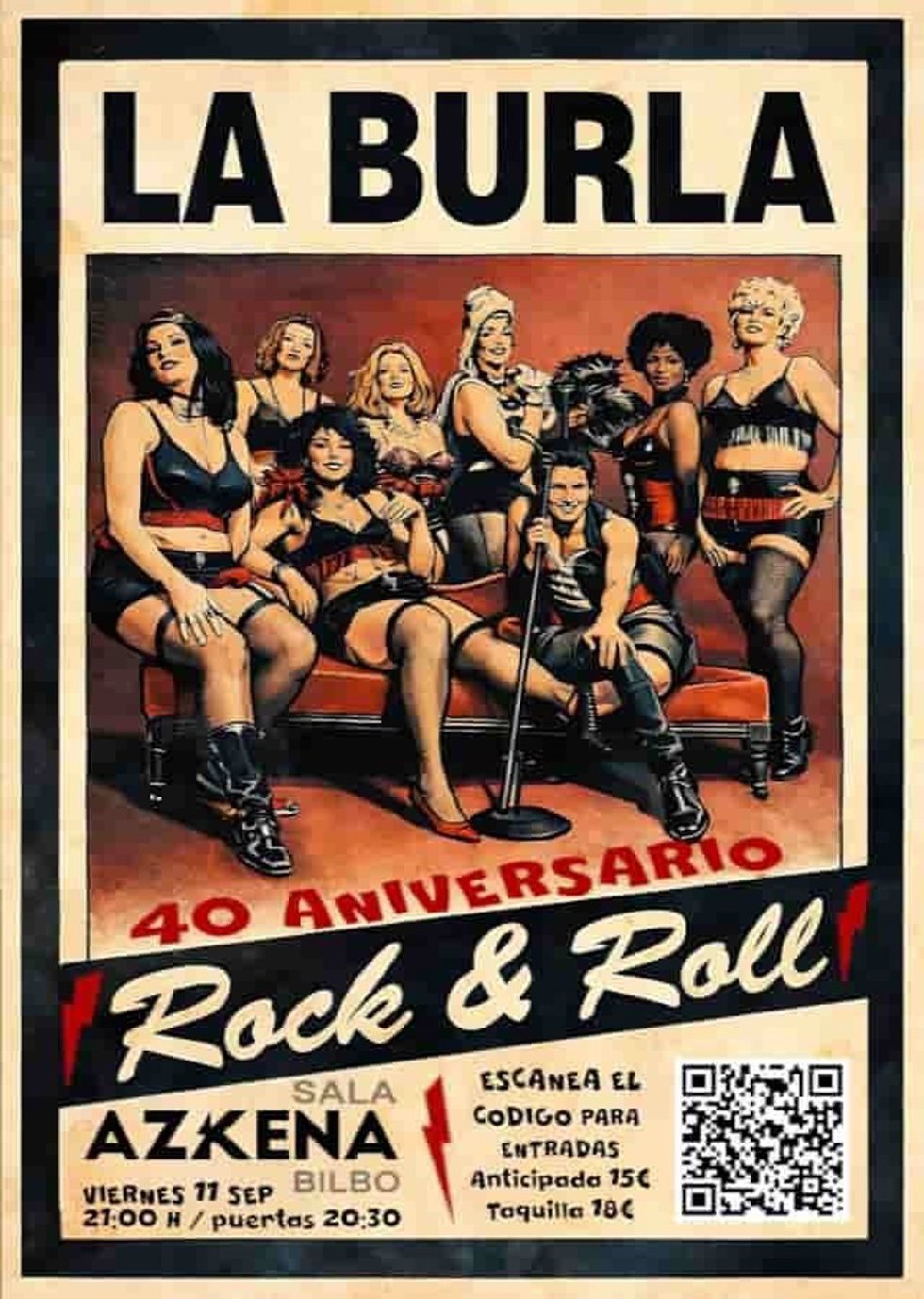 Cartel del concierto en Bilbao de La Burla