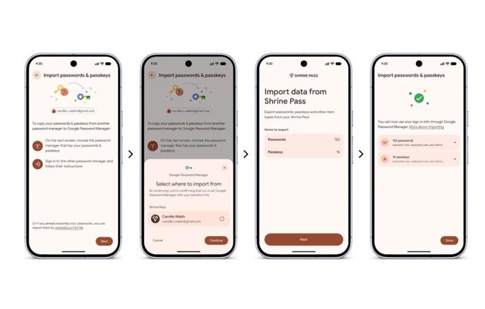 Transferencia de contraseñas entre gestores de contraseñas en Android.