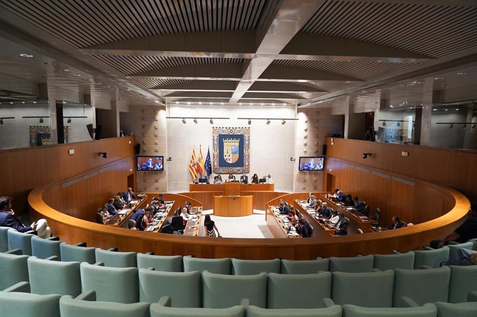 Hemiciclo de las Cortes de Aragón durante la sesión plenaria.