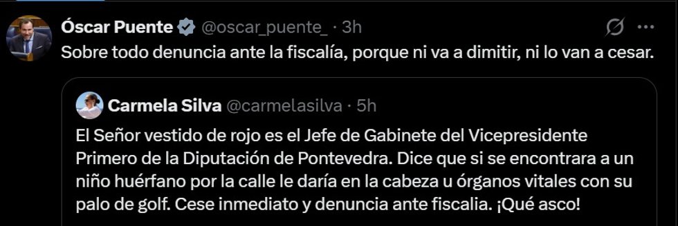 Imagen del post del ministro de Transportes.