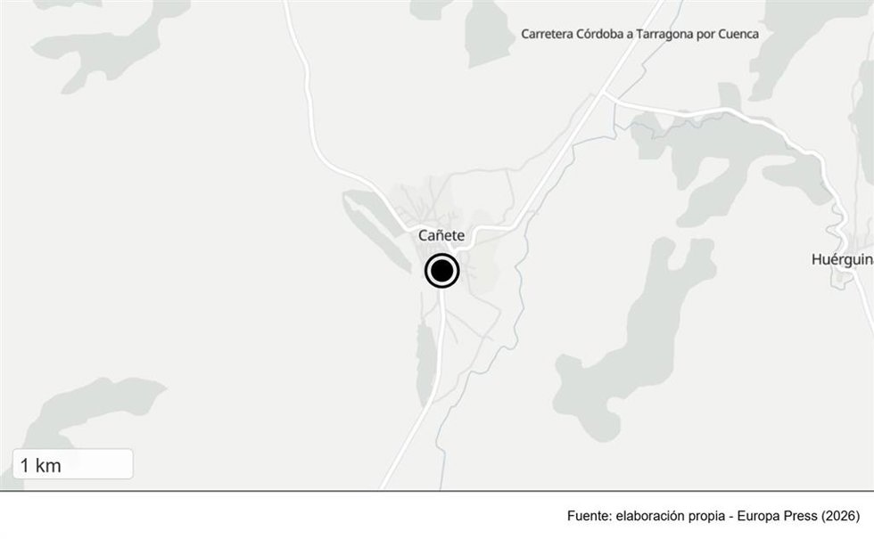 Imagen de Cañete en un mapa.