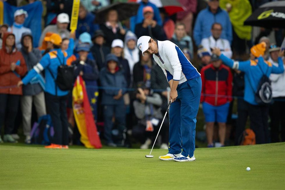 Carlota Ciganda durante la Solheim Cup 2026