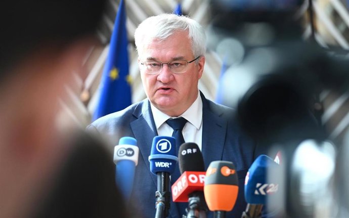 Archivo - El ministro de Exteriores de Ucrania, Andri Sibiga, durante una reunión en Bruselas.