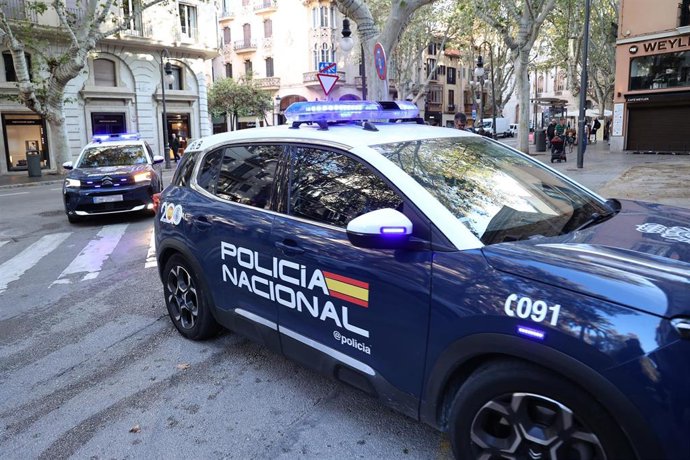 Archivo - Dos coches policiales a su llegada al juicio contra Pau Rigo, en la Audiencia Provincial de Palma de Mallorca, a 7 de noviembre de 2024, en Palma de Mallorca, Mallorca, Baleares (España).