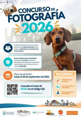 Cartel del concurso de fotografía 2026 de animales en Las Palmas de Gran Canaria