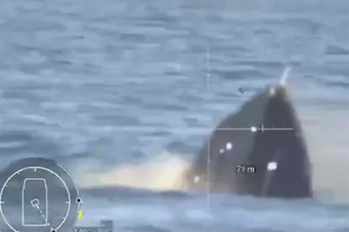 Hundimiento de un buque no tripulado ruso MBeK en combate con un buque no tripulado ucraniano Sargan 3000 en el mar Rojo