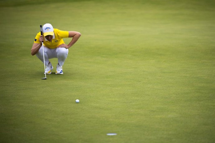 September 12, 2026, Cromvoirt, England, Netherlands: 12th September 2026; Bernardus Golf, Cromvoirt, Netherlands; Golf, Solheim Cup Womens Golf, Day 6; Fourballs; Carlota Ciganda (ESP) of Team Europe studies the line of her putt in the green