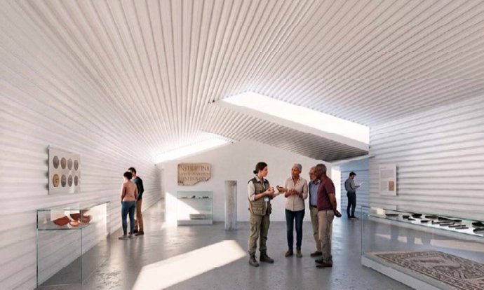 Imagen que recrea el interior del futuro Centro Arqueológico de Medina Elvira y que se ubicará en el entorno del yacimiento arqueológico, en la ciudad granadina de Atarfe.