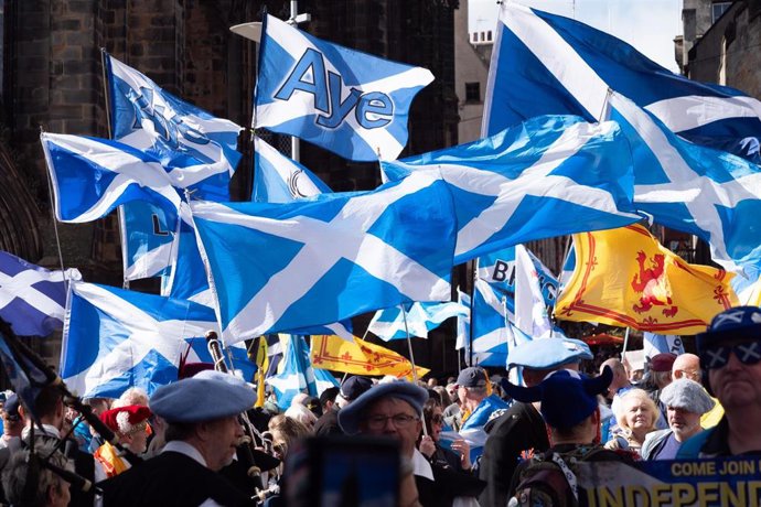 Manifestación independentista escocesa en Edimburgo (archivo)
