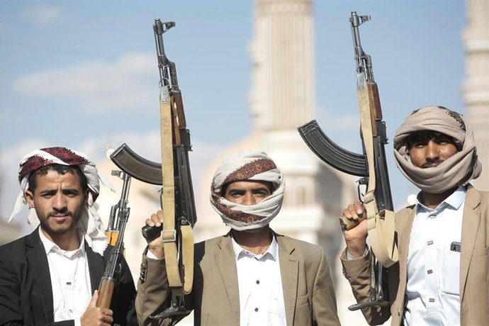 Archivo - Imagen de archivo de rebeldes hutíes en Yemen.