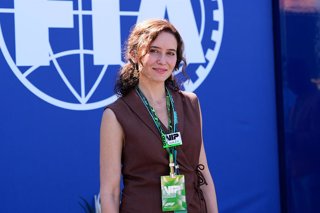 Isabel Diaz Ayuso poses for a photo in the paddock ahead of the F1 Grand Prix of Spain at Madring on September 13, 2026, in Madrid, Spain.