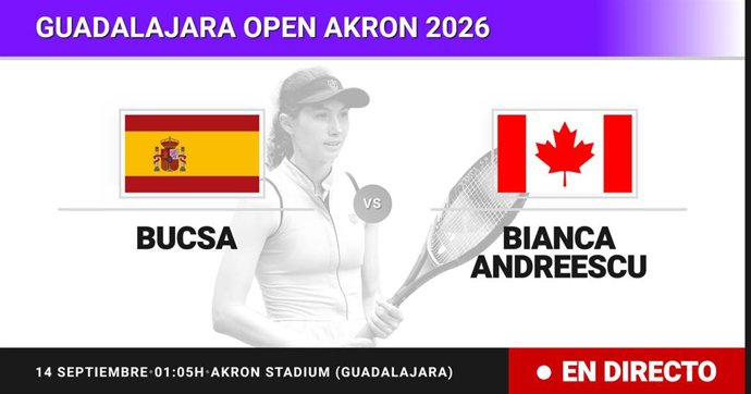 Cristina Bucsa - Bianca Andreescu: resumen y estadísticas del partido de Dieciseisavos de final de Guadalajara Open Akron
