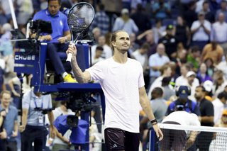 Alexander Zverev of Germany celebrates his quarter-final victory against Botic van de Zandschulp of Netherlands during day 11 of the 2026 US Open Tennis Championships, Grand Slam tennis tournament on september 9, 2026 at the USTA Billie Jean King National