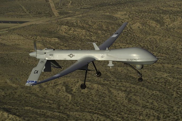 Archivo - Dron MQ-1 Predator del Ejército de Estados Unidos, en una fotografía de archivo