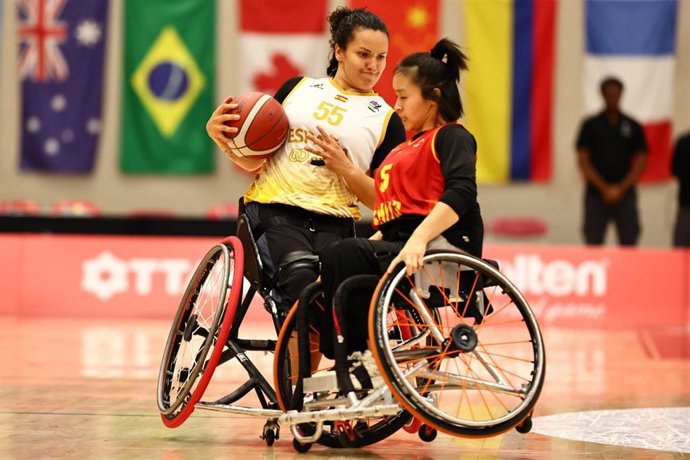 Isabel López durante el España-China del Mundial de Baloncesto en Silla de Ruedas 2026
