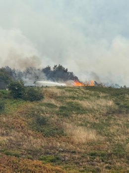Archivo - Uno de los incendios en Cangas del Narcea.