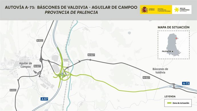Transportes somete a información pública el trazado en Palencia de la autovía A-73 con una inversión de 146,1 millones.