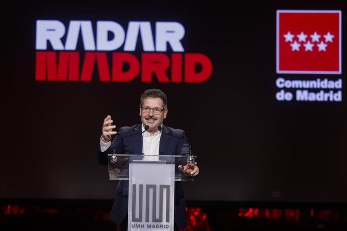 Archivo - En consejero de Cultura, Turismo y Deporte, Mariano De Paco Serrano, durante la presentación de Radar Madrid