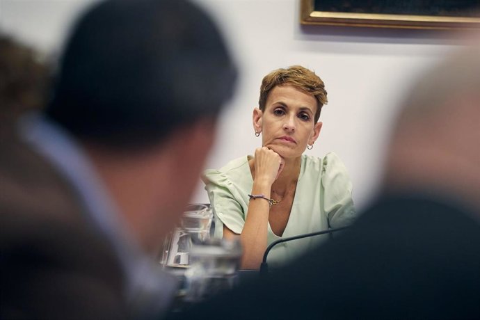 Archivo - La presidenta del Gobierno de Navarra, María Chivite.