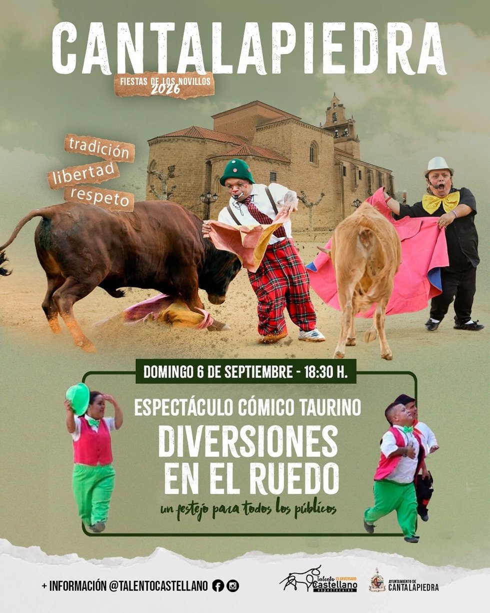 Cartel de uno de los espectáculos taurinos en Cantalapiedra.