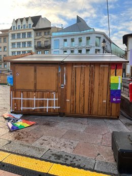 Caseta donde ha sucedido la agresión durante las fiestas de San Mateo, en Oviedo.