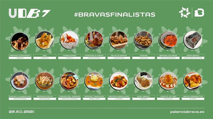 Un total de 16 cocineros disputará el 28 de septiembre en Palencia la final del certamen 'Una de Bravas'.