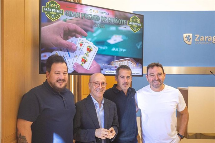 Presentación del Gran Premio de Guiñote Full Energía que reunirá el 20de septiembre a 544 jugadores en la sala Multiusos de Zaragoza