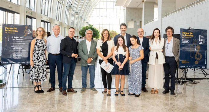Imagen de la presentación de 'El Palau amb les Bandes', el nuevo ciclo de conciertos de las bandas de música de València que se incorpora a la programación del Palau de la Música de esta ciudad desde la temporada 2026/2027.